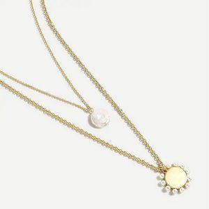 NEW J. Crew Layered pearl coin necklace